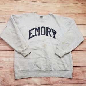 Emory University Sweatshirt Mens XL Gray Pullover Crewneck NCAA College VINTAGE